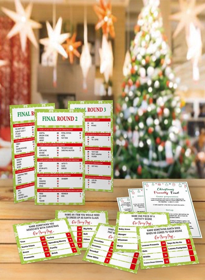 Xenseou Christmas Family Feud Game,Funny Christmas Party Games, Christmas Trivia Game, Family Feud Quiz Holiday Games for Groups SD-WF01 - Image 3